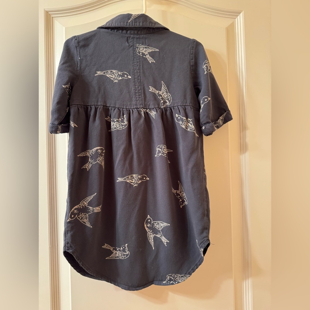 Old Navy Bird Print Shirt Dress Size Girls 5T - Picture 2 of 7